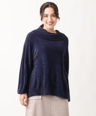 OLFAV23089 eur3(エウルキューブ) 【大きいサイズ/11号サイズあり】シャギーオフふわふわタートルニット ネイビー(57)