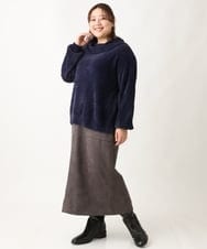 OLFAV23089 eur3(エウルキューブ) 【大きいサイズ/11号サイズあり】シャギーオフふわふわタートルニット ネイビー(57)