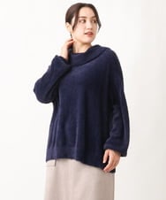 OLFAV23089 eur3(エウルキューブ) 【大きいサイズ/11号サイズあり】シャギーオフふわふわタートルニット ネイビー(57)