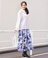 OLFAV23089 eur3(エウルキューブ) 【大きいサイズ/11号サイズあり】シャギーオフふわふわタートルニット ライトグレー(91)