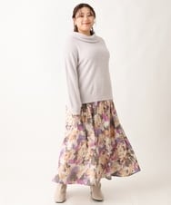 OLFAV23089 eur3(エウルキューブ) 【大きいサイズ/11号サイズあり】シャギーオフふわふわタートルニット ライトグレー(91)