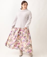 OLFAV23089 eur3(エウルキューブ) 【大きいサイズ/11号サイズあり】シャギーオフふわふわタートルニット ライトグレー(91)