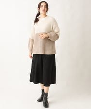 OLFAV25099 eur3(エウルキューブ) 【大きいサイズ】スパンコールコンビニット ベージュ(82)