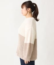 OLFAV25099 eur3(エウルキューブ) 【大きいサイズ】スパンコールコンビニット ベージュ(82)