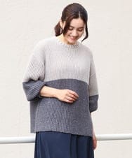 OLFAV25099 eur3(エウルキューブ) 【大きいサイズ】スパンコールコンビニット ライトグレー(91)