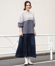OLFAV25099 eur3(エウルキューブ) 【大きいサイズ】スパンコールコンビニット ライトグレー(91)