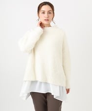 OLFBD02099 eur3(エウルキューブ) 【大きいサイズ】バスケットモールニット アイボリー(80)
