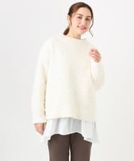 OLFBD02099 eur3(エウルキューブ) 【大きいサイズ】バスケットモールニット アイボリー(80)