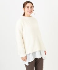 OLFBD02099 eur3(エウルキューブ) 【大きいサイズ】バスケットモールニット アイボリー(80)