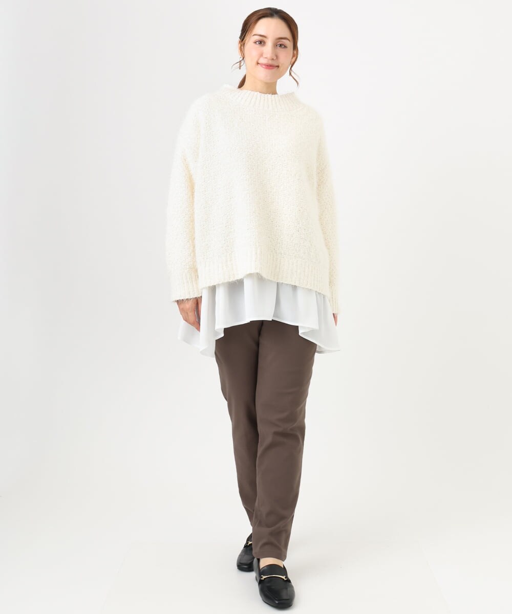 OLFBD02099 eur3(エウルキューブ) 【大きいサイズ】バスケットモールニット アイボリー(80)