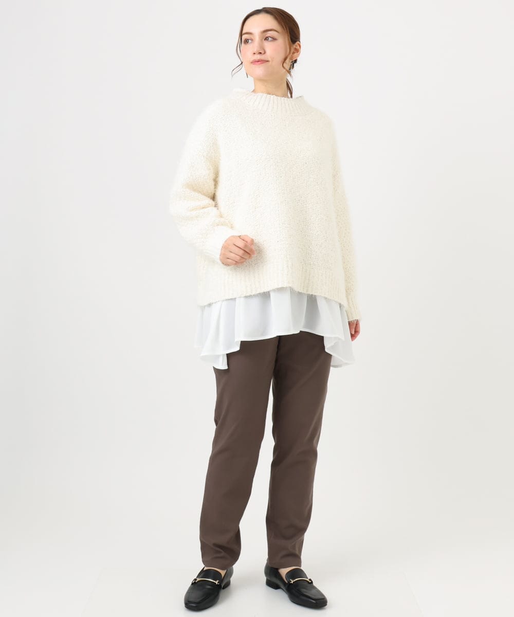 OLFBD02099 eur3(エウルキューブ) 【大きいサイズ】バスケットモールニット アイボリー(80)