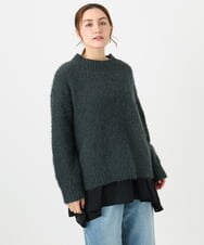 OLFBD02099 eur3(エウルキューブ) 【大きいサイズ】バスケットモールニット ダークグレー(93)