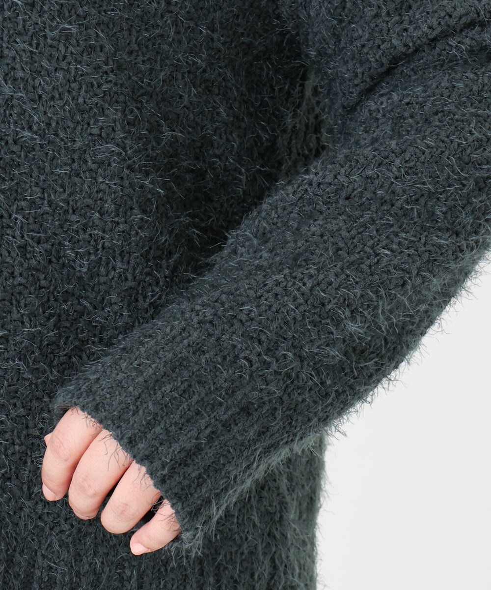OLFBD02099 eur3(エウルキューブ) 【大きいサイズ】バスケットモールニット ダークグレー(93)