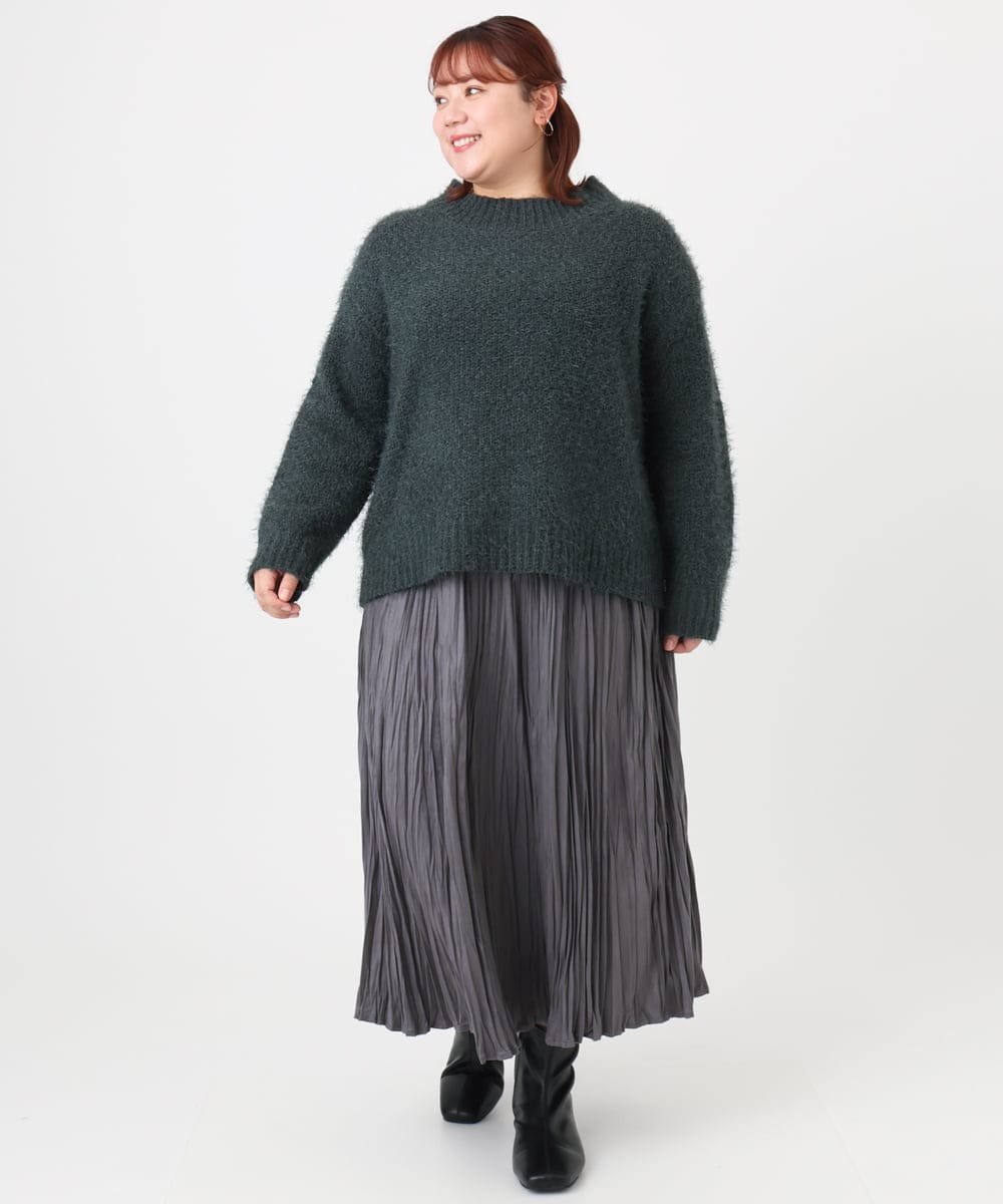 OLFBD02099 eur3(エウルキューブ) 【大きいサイズ】バスケットモールニット ダークグレー(93)
