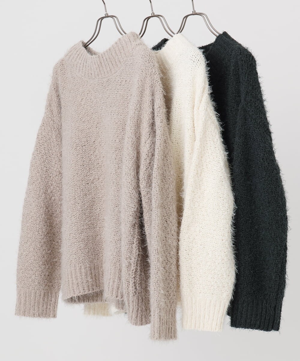 OLFBD02099 eur3(エウルキューブ) 【大きいサイズ】バスケットモールニット ダークグレー(93)