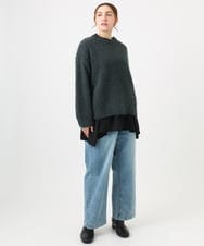 OLFBD02099 eur3(エウルキューブ) 【大きいサイズ】バスケットモールニット ダークグレー(93)