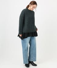 OLFBD02099 eur3(エウルキューブ) 【大きいサイズ】バスケットモールニット ダークグレー(93)