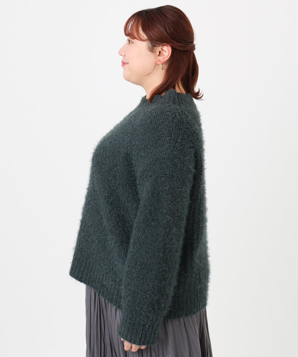 OLFBD02099 eur3(エウルキューブ) 【大きいサイズ】バスケットモールニット ダークグレー(93)