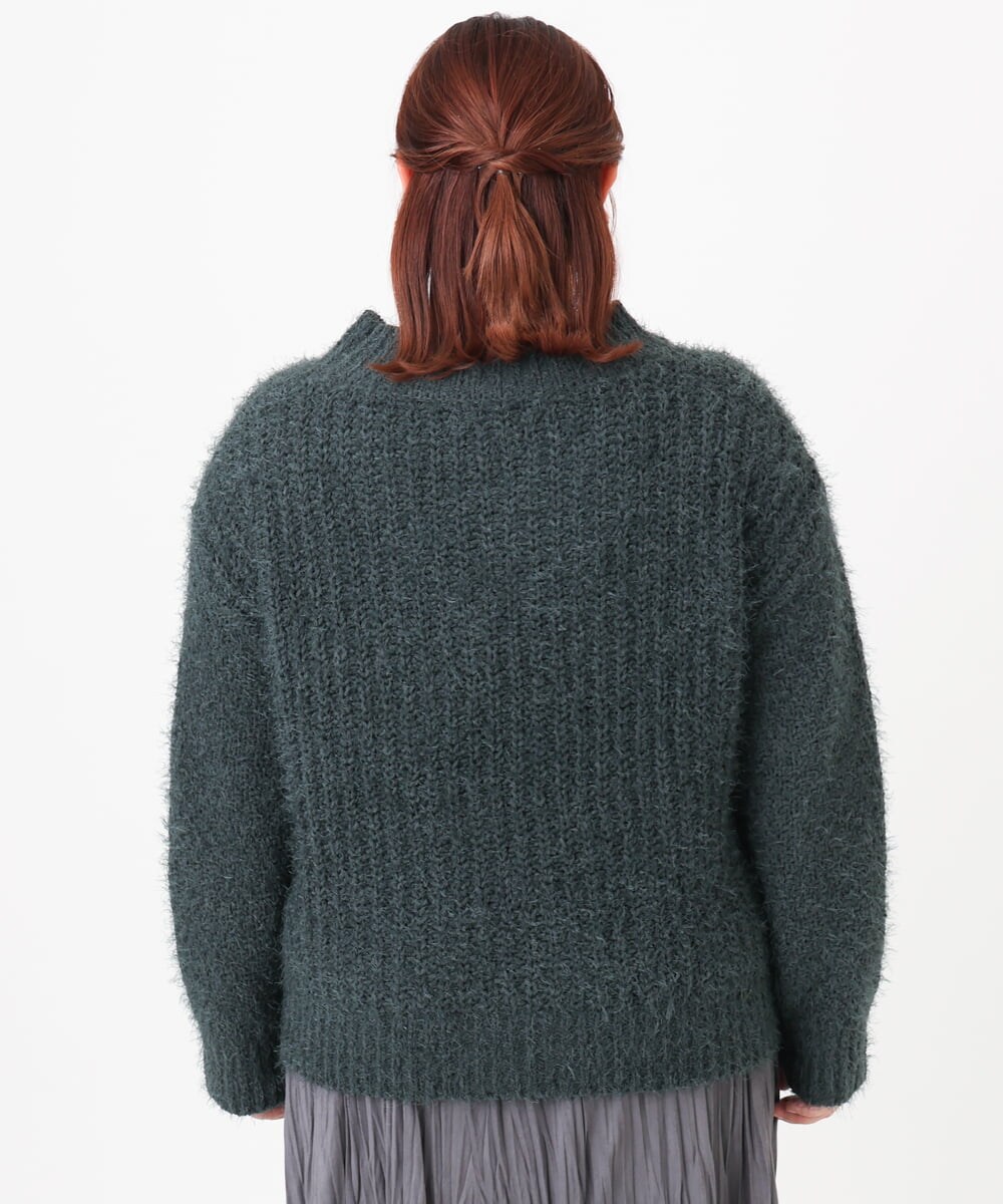 OLFBD02099 eur3(エウルキューブ) 【大きいサイズ】バスケットモールニット ダークグレー(93)