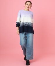 OLFBD15109 eur3(エウルキューブ) 【大きいサイズ】グラデーションシャギーニット ネイビー(57)