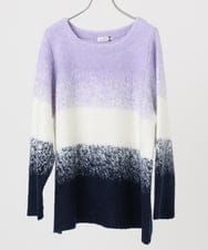 OLFBD15109 eur3(エウルキューブ) 【大きいサイズ】グラデーションシャギーニット ネイビー(57)