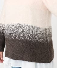 OLFBD15109 eur3(エウルキューブ) 【大きいサイズ】グラデーションシャギーニット ダークブラウン(87)