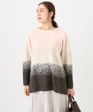 OLFBD15109 eur3(エウルキューブ) 【大きいサイズ】グラデーションシャギーニット ダークブラウン(87)