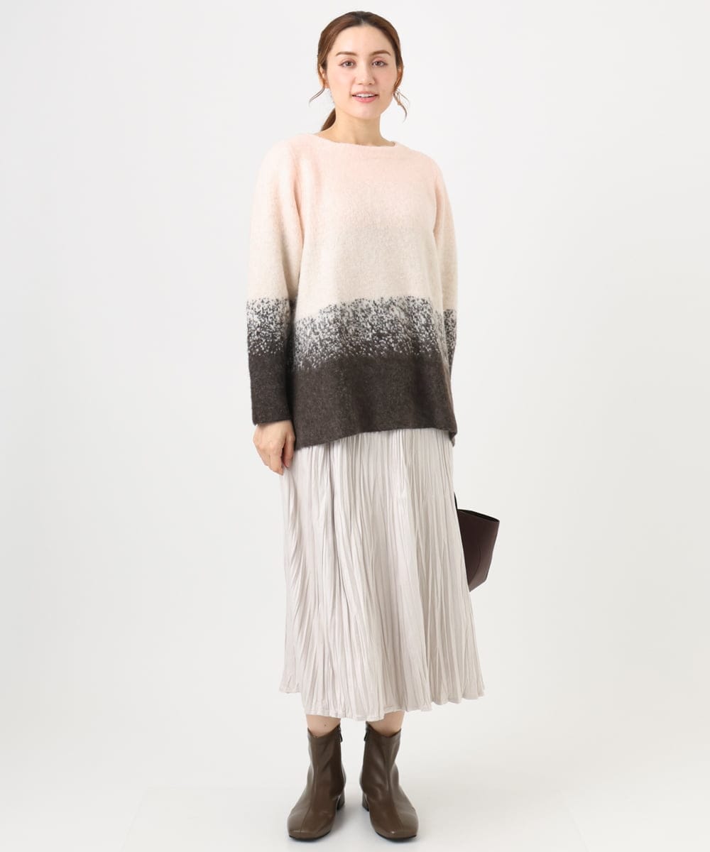 OLFBD15109 eur3(エウルキューブ) 【大きいサイズ】グラデーションシャギーニット ダークブラウン(87)