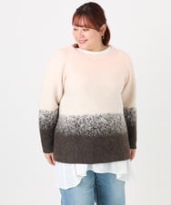 OLFBD15109 eur3(エウルキューブ) 【大きいサイズ】グラデーションシャギーニット ダークブラウン(87)