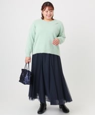 OLFBD17099 eur3(エウルキューブ) 【大きいサイズ】キラキラシャギーニット ライトグリーン(30)