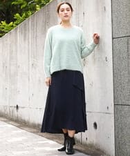 OLFBD17099 eur3(エウルキューブ) 【大きいサイズ】キラキラシャギーニット ライトグリーン(30)