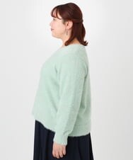 OLFBD17099 eur3(エウルキューブ) 【大きいサイズ】キラキラシャギーニット ライトグリーン(30)