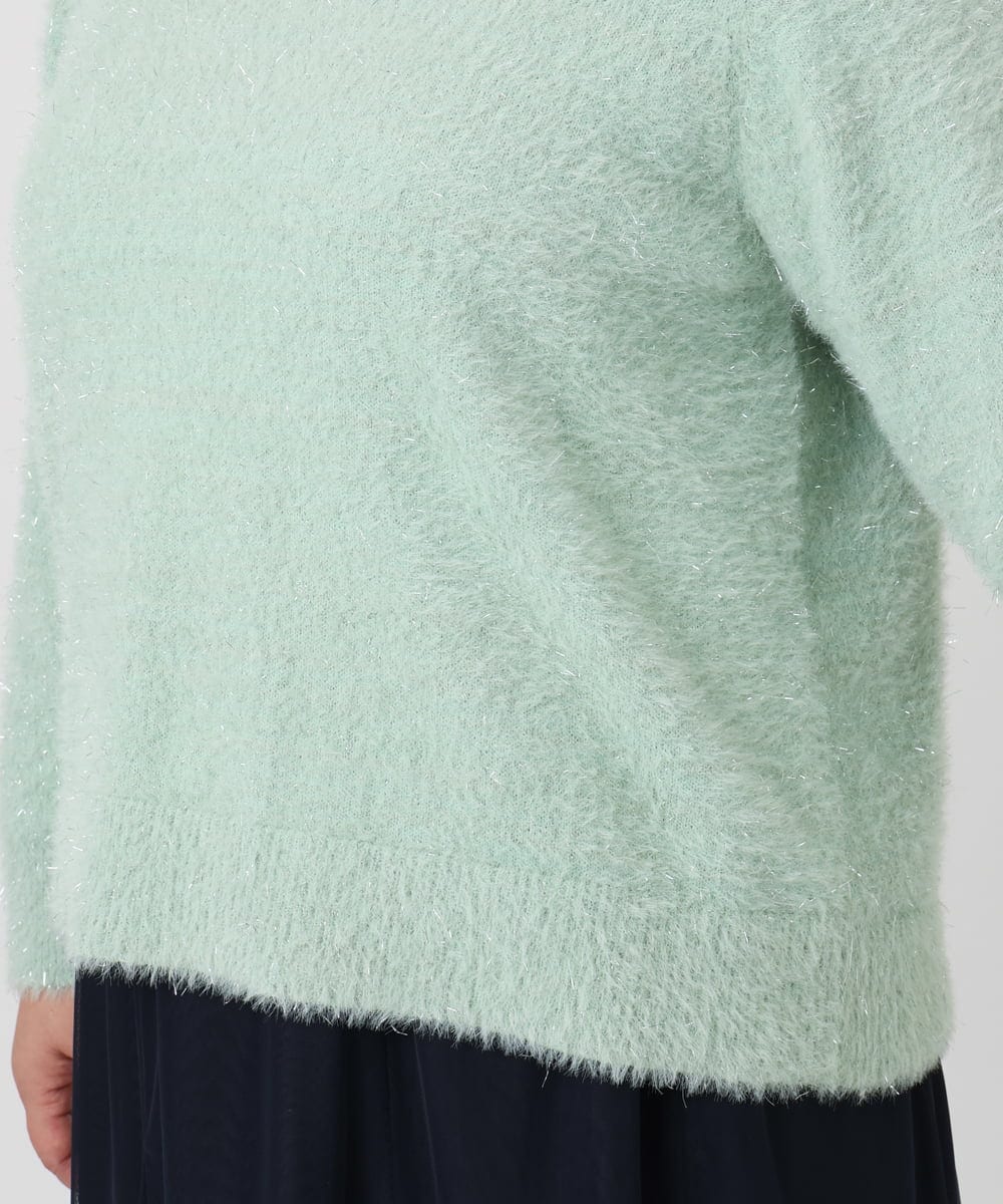 OLFBD17099 eur3(エウルキューブ) 【大きいサイズ】キラキラシャギーニット ライトグリーン(30)