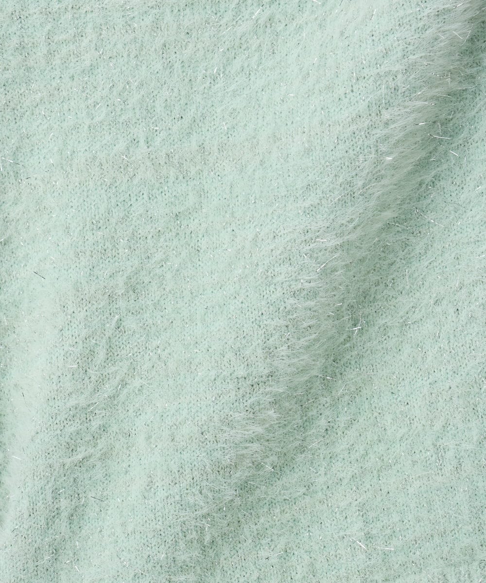 OLFBD17099 eur3(エウルキューブ) 【大きいサイズ】キラキラシャギーニット ライトグリーン(30)