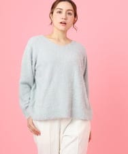 OLFBD17099 eur3(エウルキューブ) 【大きいサイズ】キラキラシャギーニット シルバー(96)