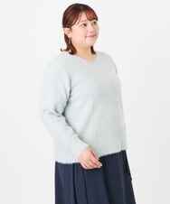 OLFBD17099 eur3(エウルキューブ) 【大きいサイズ】キラキラシャギーニット シルバー(96)
