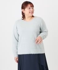 OLFBD17099 eur3(エウルキューブ) 【大きいサイズ】キラキラシャギーニット シルバー(96)
