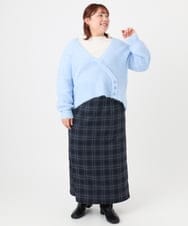 OLFBD18079 eur3(エウルキューブ) 【大きいサイズ/a.v.v×eur3】カシュクール風ニット ライトブルー(50)