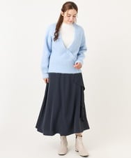 OLFBD18079 eur3(エウルキューブ) 【大きいサイズ/a.v.v×eur3】カシュクール風ニット ライトブルー(50)