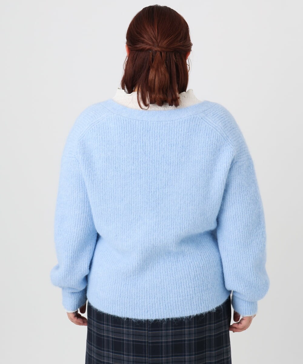 OLFBD18079 eur3(エウルキューブ) 【大きいサイズ/a.v.v×eur3】カシュクール風ニット ライトブルー(50)