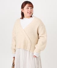 OLFBD18079 eur3(エウルキューブ) 【大きいサイズ/a.v.v×eur3】カシュクール風ニット ベージュ(82)