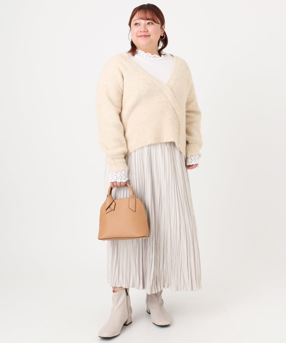 OLFBD18079 eur3(エウルキューブ) 【大きいサイズ/a.v.v×eur3】カシュクール風ニット ベージュ(82)