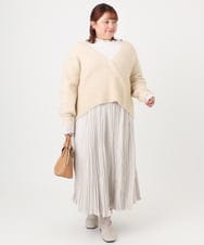 OLFBD18079 eur3(エウルキューブ) 【大きいサイズ/a.v.v×eur3】カシュクール風ニット ベージュ(82)