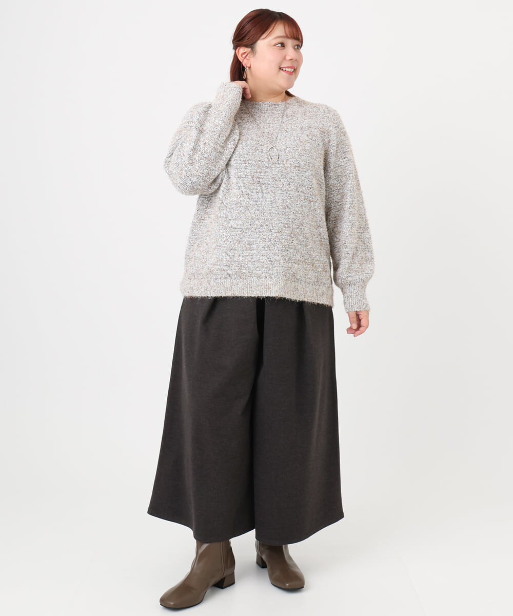 OLFBD20119 eur3(エウルキューブ) 【大きいサイズ】ミックスヤーンニット ホワイト(90)