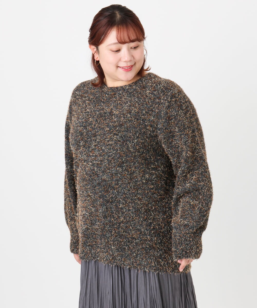 OLFBD20119 eur3(エウルキューブ) 【大きいサイズ】ミックスヤーンニット ダークグレー(93)