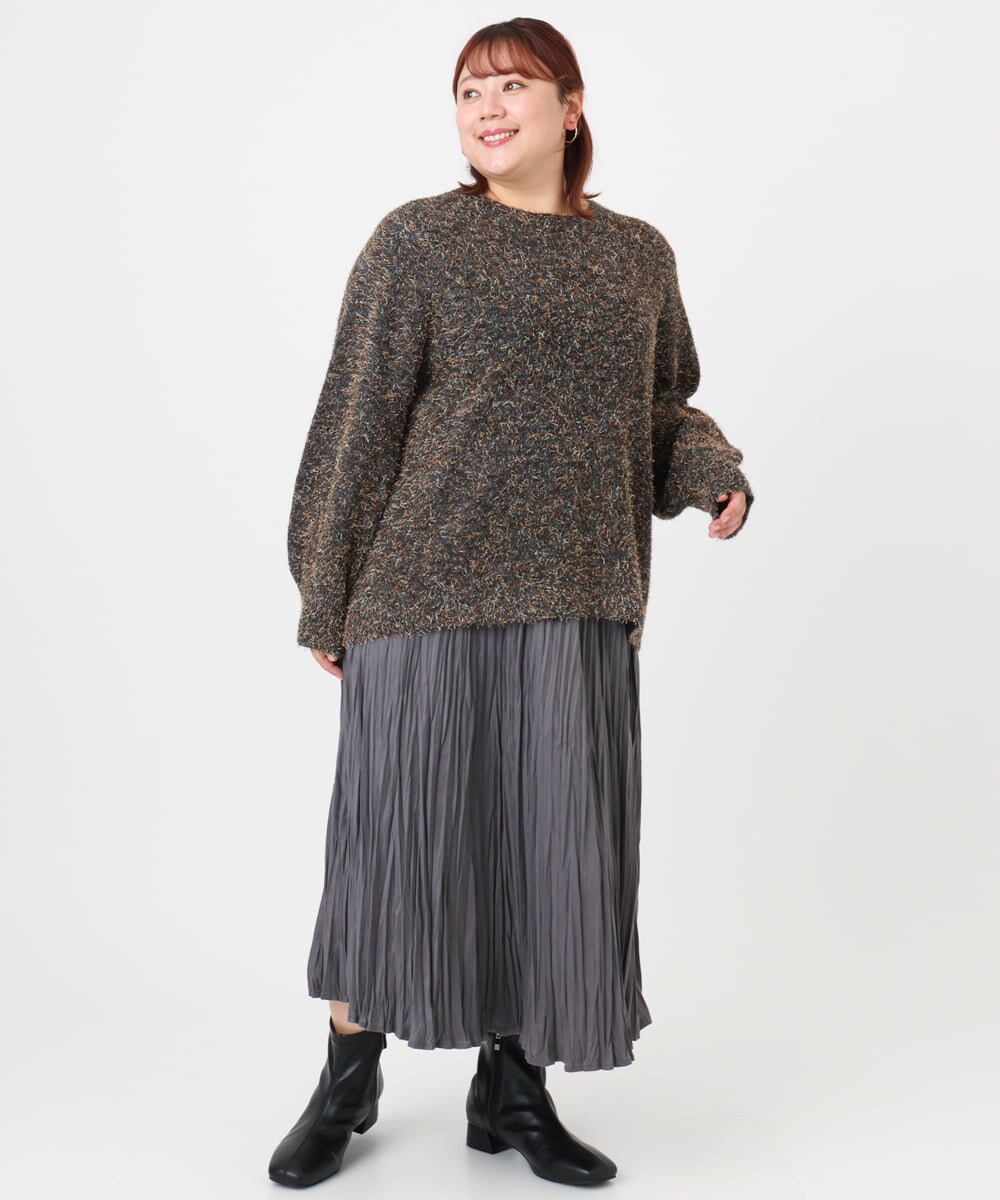OLFBD20119 eur3(エウルキューブ) 【大きいサイズ】ミックスヤーンニット ダークグレー(93)
