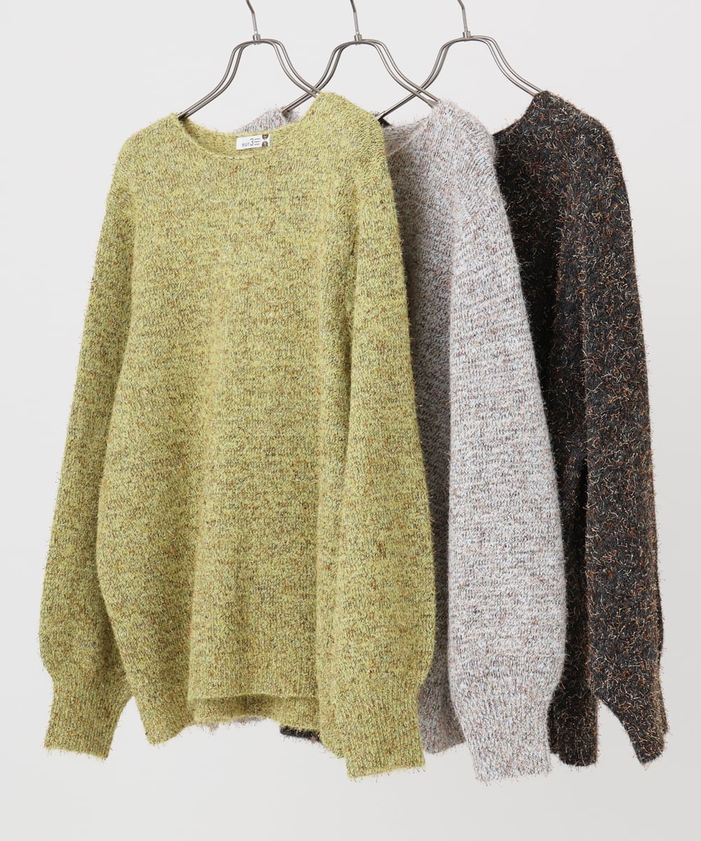 OLFBD20119 eur3(エウルキューブ) 【大きいサイズ】ミックスヤーンニット ダークグレー(93)