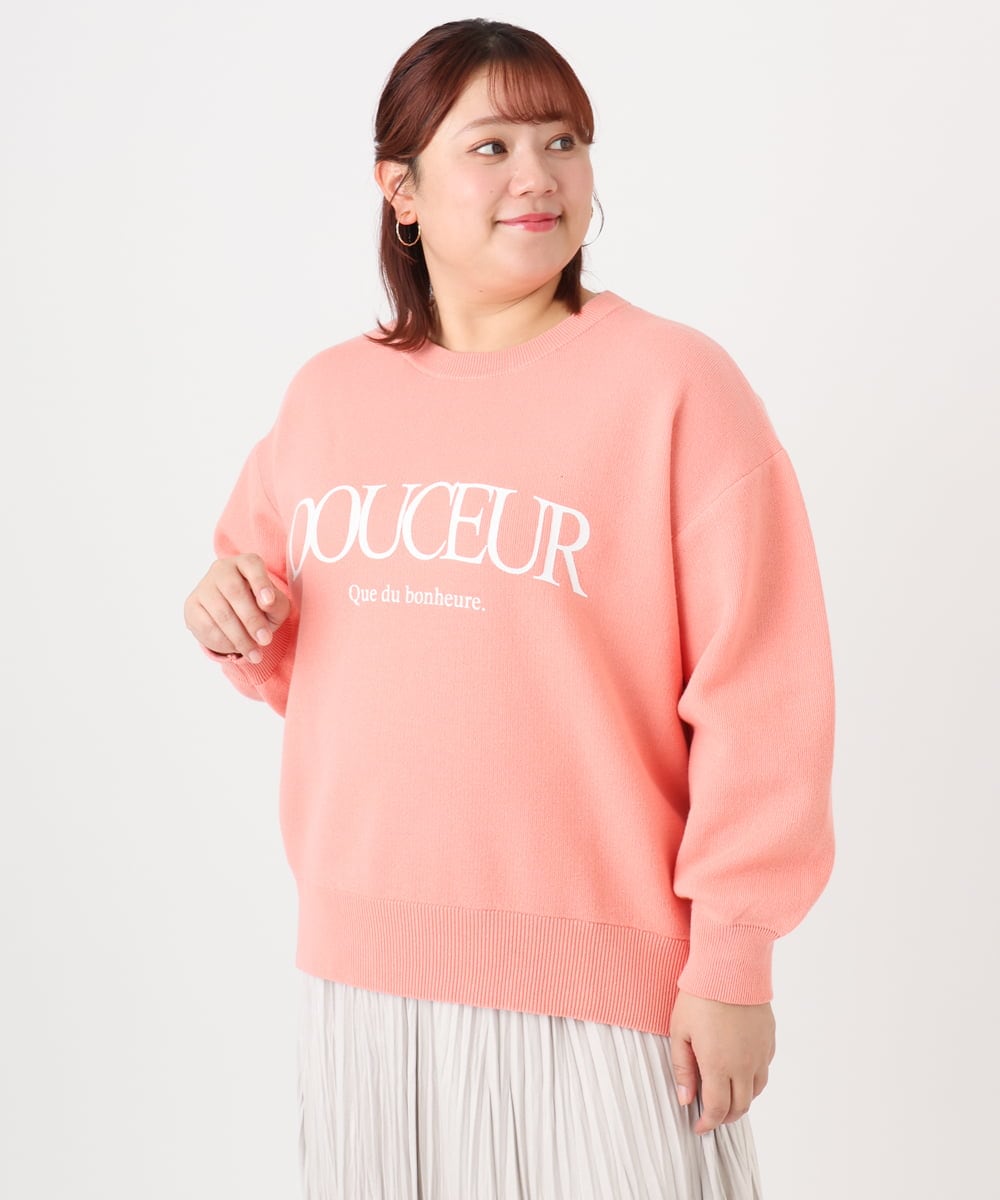 OLFBD22089 eur3(エウルキューブ) 【大きいサイズ】ロゴスウェットライクニット オレンジ(15)