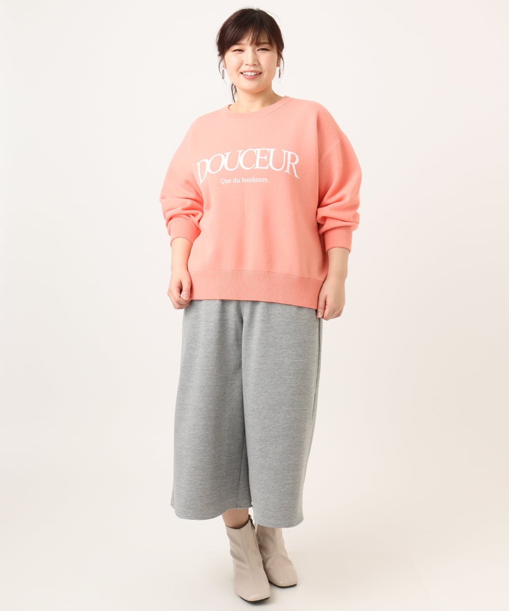 OLFBD22089 eur3(エウルキューブ) 【大きいサイズ】ロゴスウェットライクニット オレンジ(15)