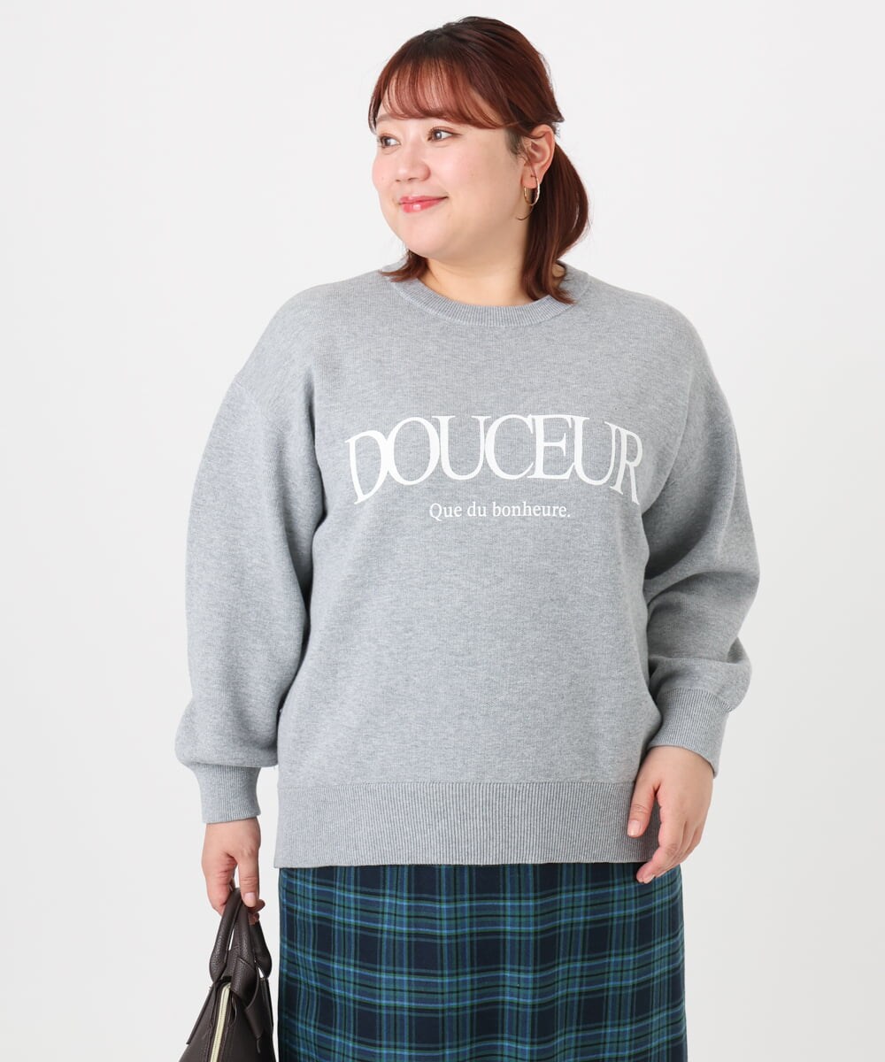 OLFBD22089 eur3(エウルキューブ) 【大きいサイズ】ロゴスウェットライクニット グレー(92)